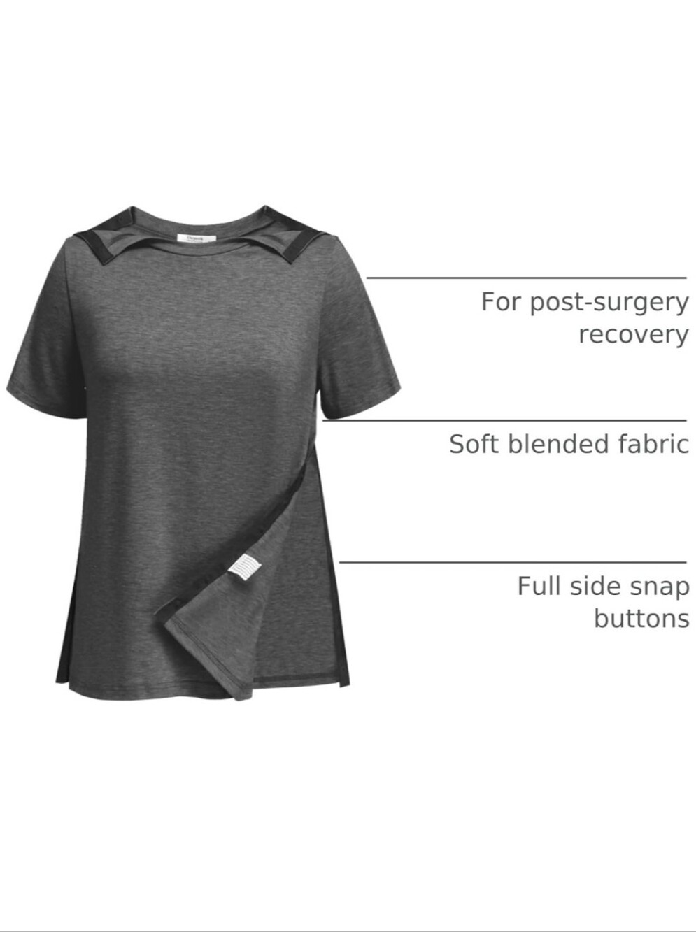 Adaptive Post Surgery Recovery Tee